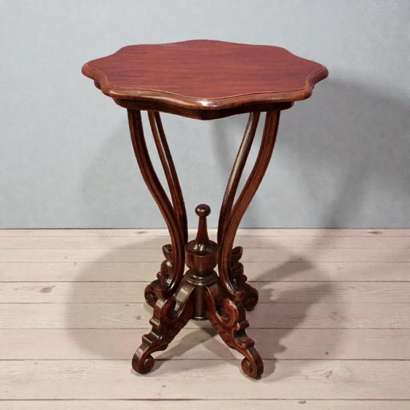 Столик кавовий, стиль Георга ІІІ 75х56 см червоне дерево (RG-8058)